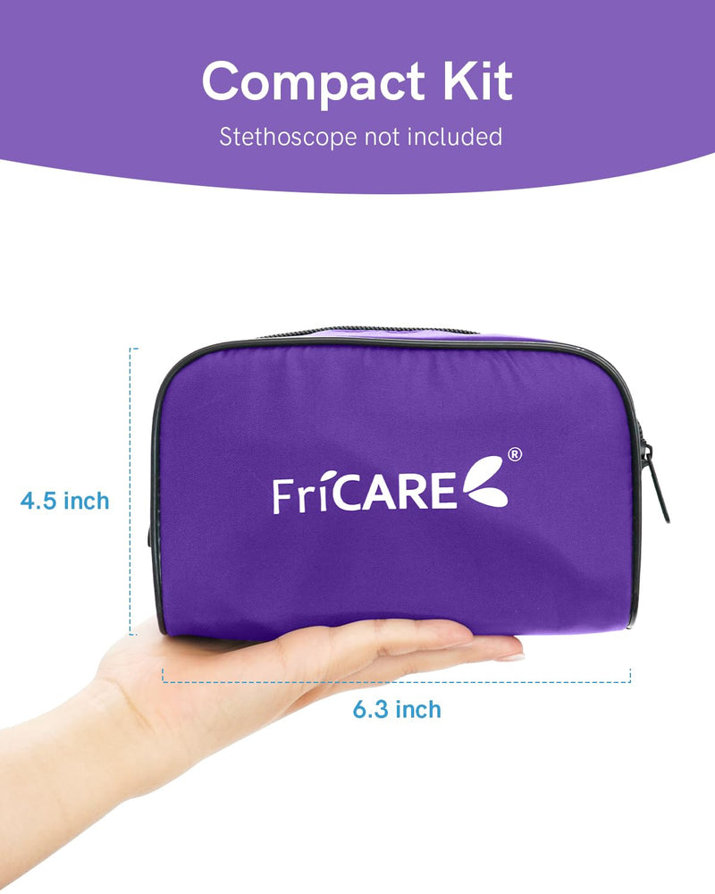 FriCARE Manual Blood Pressure Cuff Kit for Nursing Students - BP Cuff for Home Health Use - Sphygmomanometer for Medical School Essentials - Lifetime Calibration Support, Carrying Case, XL, Purple Roland Purple