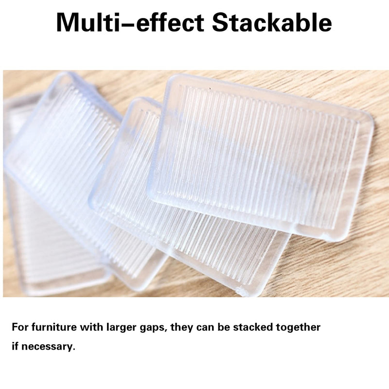 8 Pcs Plastic Clear Table Shims, Level Wedge for Home Furniture, Have Extreme Weight Capacity, Weather Resistant, Levelers for Wobbly Uneven Floors Fixing Toilet Leveling (Transparent) Highest side 0.2in/5mm Clear - 8 Pcs
