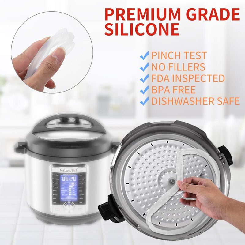 Silicone Sealing Ring 6qt for Instant Pot Sealing ring for 6 5qt Insta Pot, Sweet and Savory, Food-grade Silicone Fits IP-DUO60, IP-LUX60, IP-DUO50, IP-LUX50, Smart-60, IP-CSG60 and IP-CSG50-2 Pack 6QT 2PACK