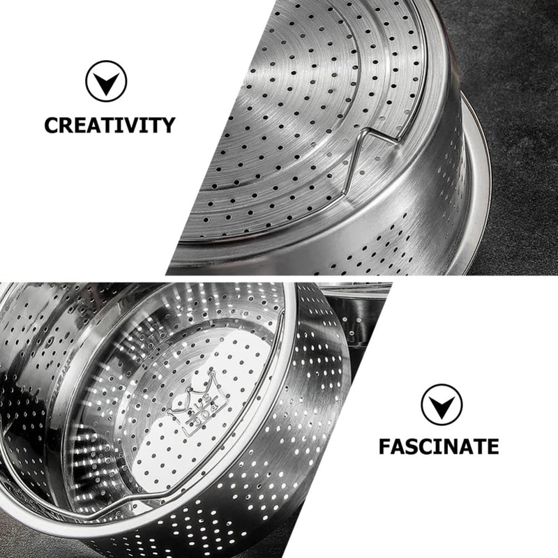 Luxshiny Stainless Steel Steamer Basket 7.79 in Vegetable Food Steamer Basket with Drainable Holes for Rice Dumplings Seafood Vegetables Eggs Potatoes and Corn