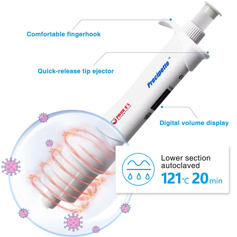 1-10 mL High-Accurate Micropipette, 10 mL Adjustable Single Channel Pipette | Adjustable Volume Manual Liquid Pipettor for Scientific School 1-10ml (increment: 10μl)