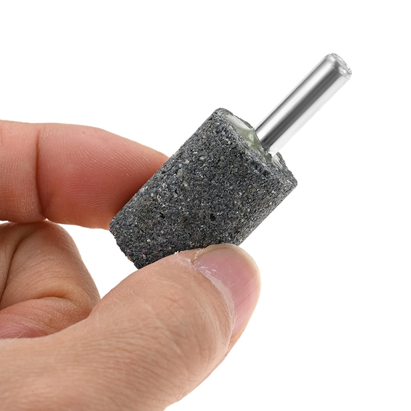 dophee 10Pcs 20mm Cylindrical Shape Aluminum Oxide Mounted Grinding Stones Rotary Grinding Bits with 1/4" Shank for Electric Rotary Tools Drill Grinder