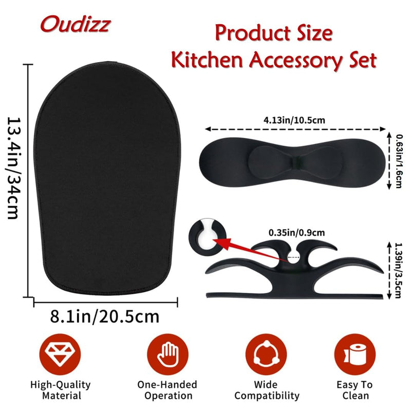 Mixer Slider Mat for Kitchen aid Stand Mixer With 2 Black Mixer Accessories,Kitchen aid Mixer Slider Mat Compatible with Kitchen aid 4.5-5 Qt Tilt-Head Stand Mixer 4.5-5Qt Mat(black)+2 black Mixer Accessories