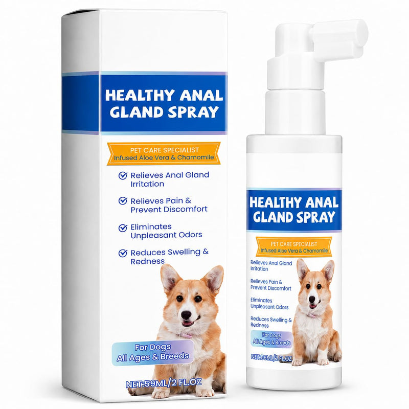Professional Dog Anal Gland Spray - Advanced Silver Ion Formula for Scooting Relief & Odor Control - Soothes Itchy Glands & Irritation with Aloe - Safe & Effective Pet Butt Care