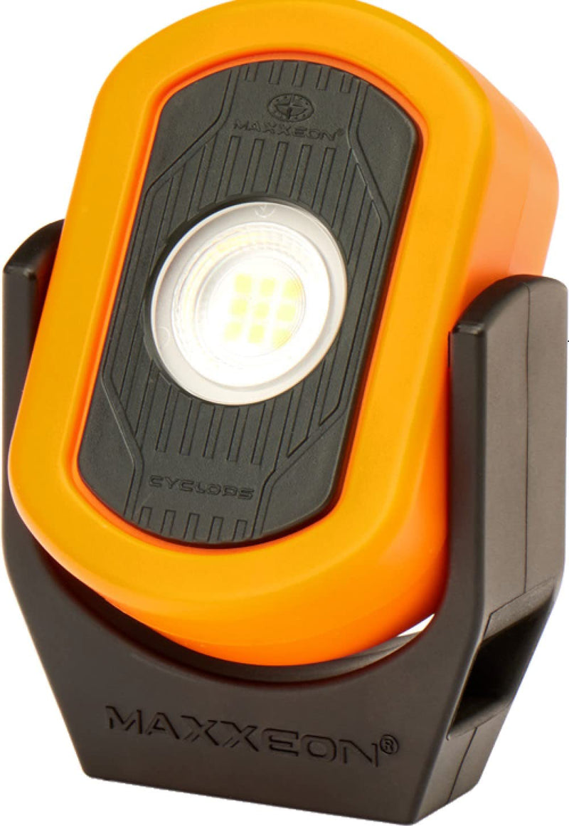 MAXXEON Cyclops MXN00813, USB-C Rechargeable LED Work Light, Hi-Viz Orange, 720 Lumens