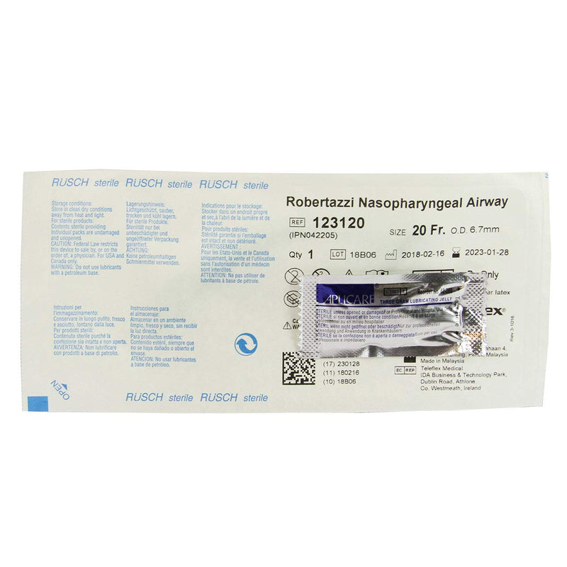Rusch® Latex-Free ROBERTAZZI NASOPHARYNGEAL Airway W/LUBE- 24 FR