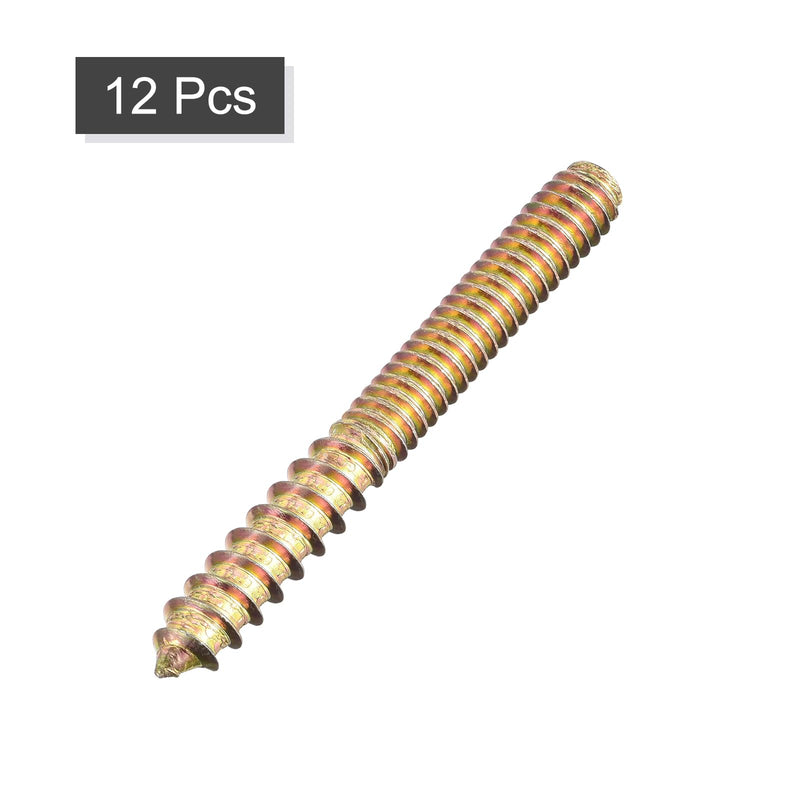 uxcell 1/4-20x2-1/4 Hanger Bolts, 12pcs Double Ended Screws Wood Dowel Screws for Furniture 1/4-20x2-1/4" 12