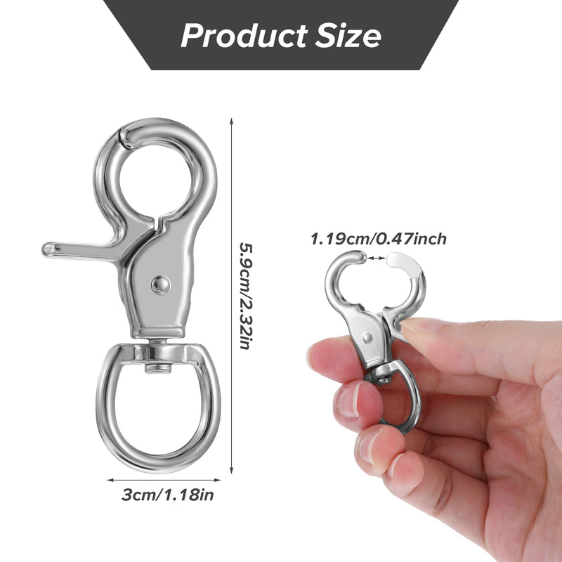 10PCS Trigger Snap Hooks, Heavy Duty Swivel Snap Hook Metal Clasps Lanyard Clips 360 Degree Swivel Spring Buckle for Dog Leash Keychain Flag Pole Bird Feeders
