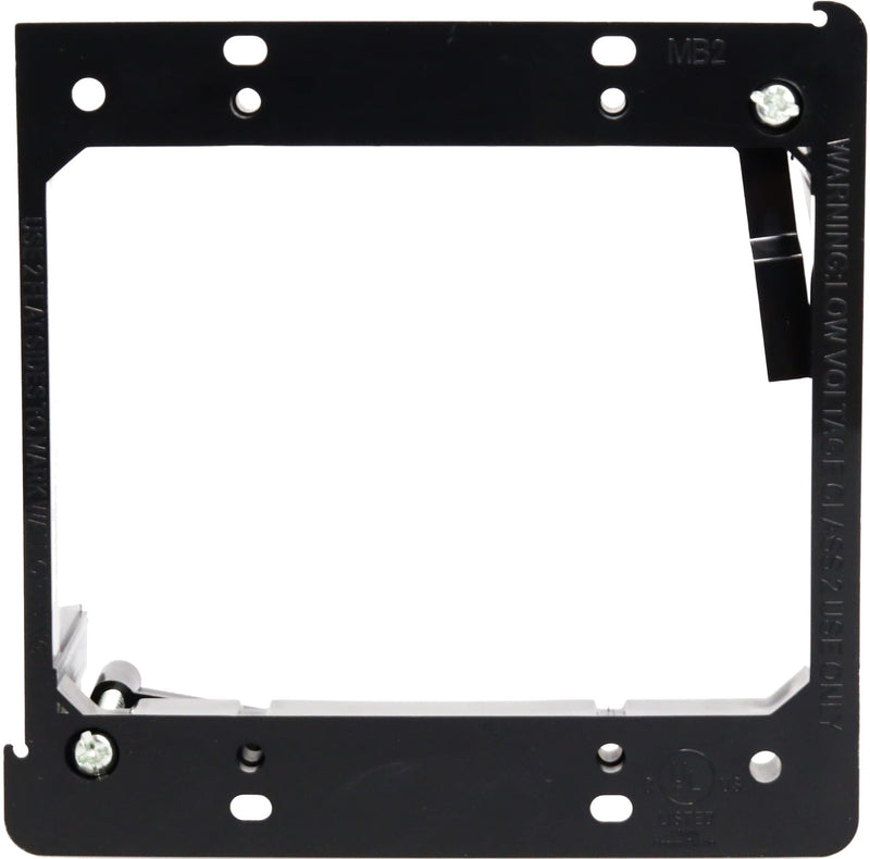 DATA COMM Electronics 60-0022-S 2-Gang Low Voltage Mounting Bracket, Black