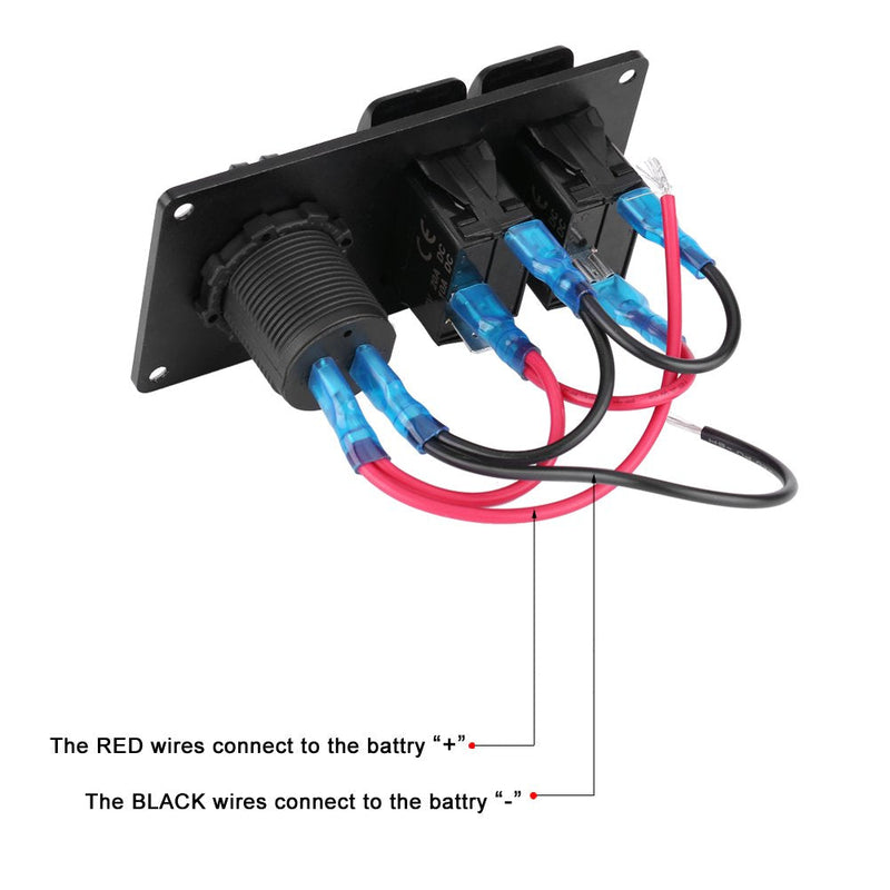 Marine Switch Panel, Dual USB Charging 3.1A 2 Gang RV Boat Switch 12V-24V Universal Voltage for Drivers Boaters RV Owners Marine Enthusiasts