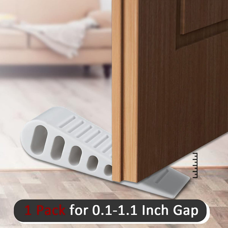 JQK Rubber Door Stopper Wedge, White 2 Pack Soft TPR Premium Door Stops for Bottom of Heavy Duty Door on Tile, Concrete, Carpet, Wooden Floor, DSB61-WH-P2 - NewNest Australia