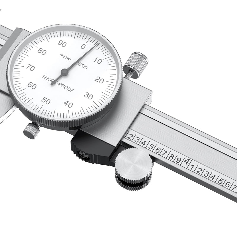 Dial Caliper Shockproof Dial Caliper Precision Caliper with Watch 0-6" Range, 0.001” Resolution 6 Inch with 0.001" Precision Calipers 4-Way Measurement with Plastic Case Dial Caliper 0-6" Range