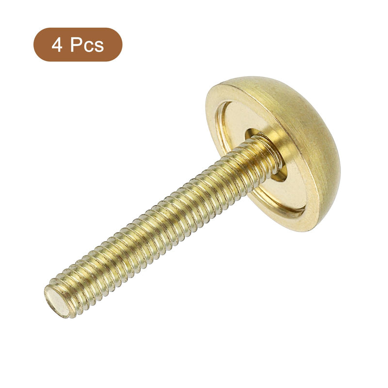 uxcell 4Pcs Brass Decorative Screws with Caps, 15 mm Mirror Screws Cap Cover Nails Fasteners for Decorative Mirror Furniture, Gold 15mm
