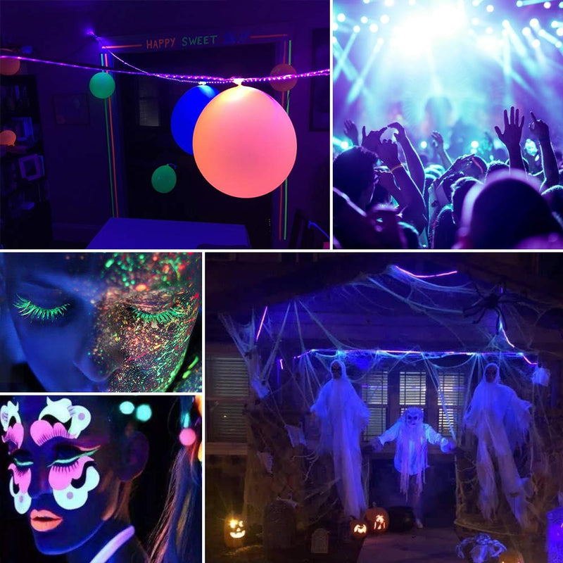 LED UV Black Light Strip Kit, Ultraviolet Waterproof IP65 16.4FT/5M 3528 300LEDs, 395nm-405nm Blacklight for DJ Bar Club Party Decor Night Fishing with 12V Power Supply 12V Waterproof