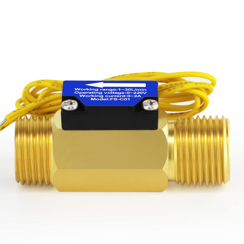 DIGITEN FS-C01 G1/2" Male Thread Water Flow Switch with Filter 0-2A/ 0-220V(AC or DC)