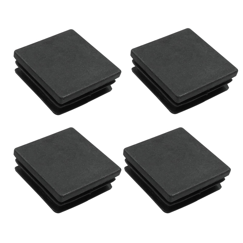 4 Pack 1-1/2" Square Plastic Plugs, Black Tubing End Caps Plugs Insert for Square Tube and Furniture Legs Length: 1-1/2" 4 Pcs