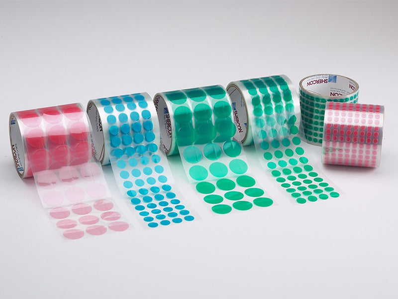 Caplugs PR02500 - PR-SH Series - Powder Peel Red Discs, Polyester Film Tape, Disc Diameter 2-1/2", 100 per Roll, Masking, Die-Cut Discs, Temp Resistant, Protection and Finishing (SH-48824)