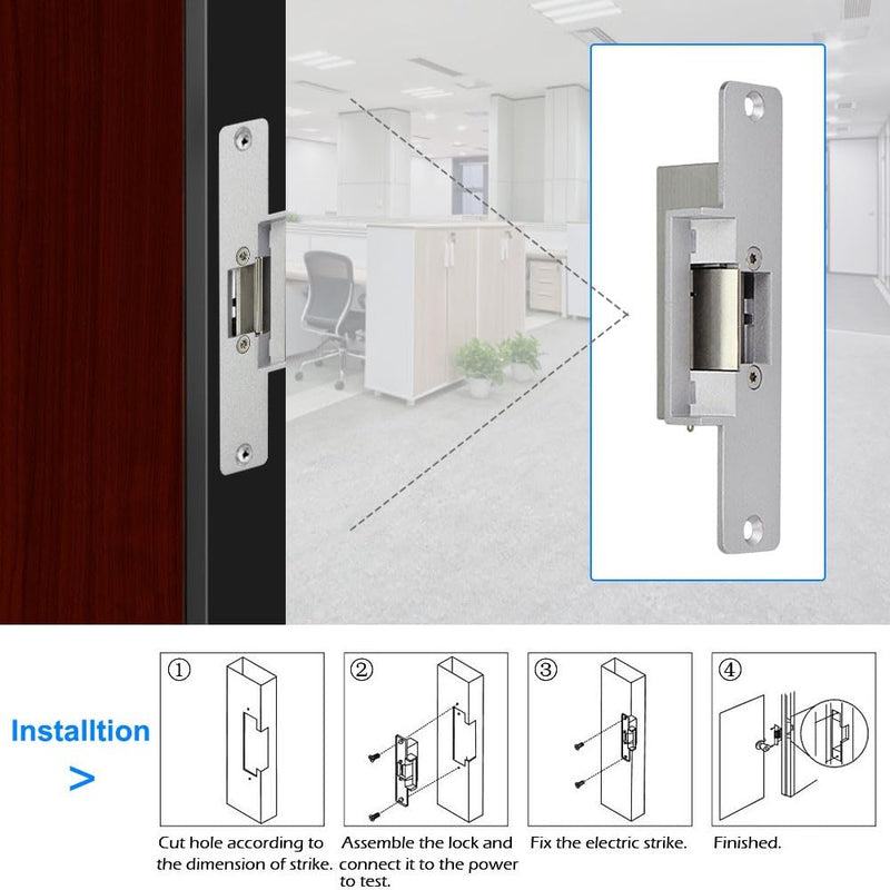 YiToo WiFi Tuya APP Access Control System Kit Waterproof RFID Access Control Keypad, Fail-Safe Electric Strike Lock, 12VDC Power Supply Unit, Door Switch Button, 125KHz RFID Badge Key fobs
