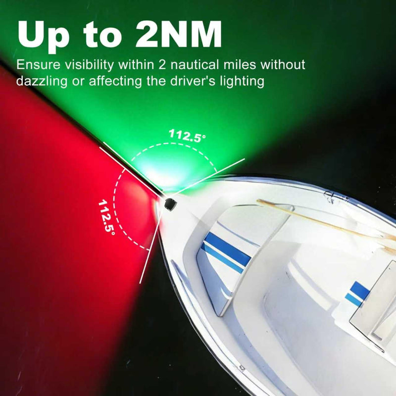 Red and Green Boat Navigation Lights，Waterproof 2NM 10-30V,Energy-Saving,Boat Navigation Lights Led for Fishing Boats Bowrider Skiff Plastic