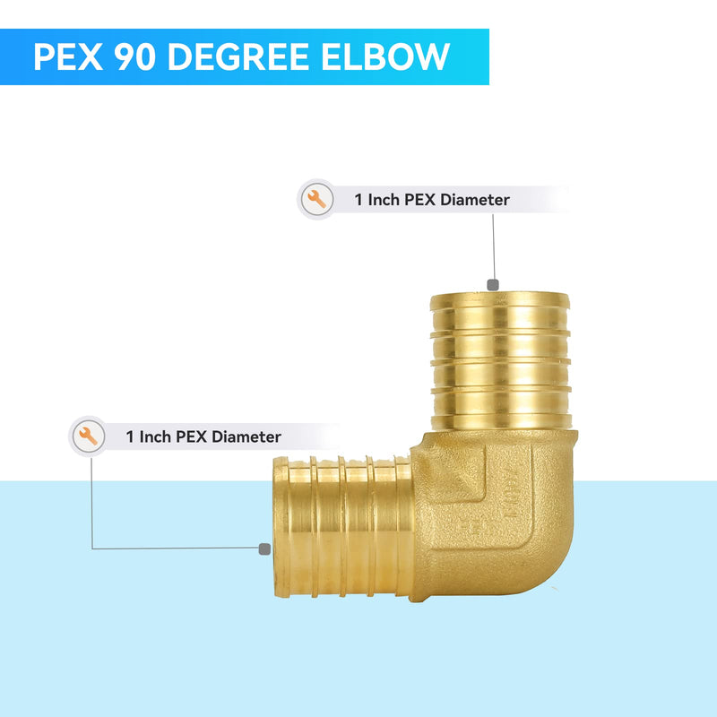 10PACK GUOFIS PEX Crimp Elbow Fitting,1-Inch(PEX1807062-10) 10Pack