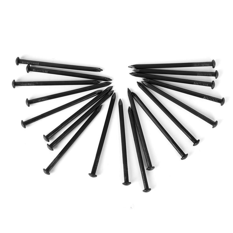 5 Sizes Hardware Nails Assortment Kit, Flat Nails for Picture Wall Hanging, Wood Nails, Common Nails Hanging Nails, Black, 400 PCS