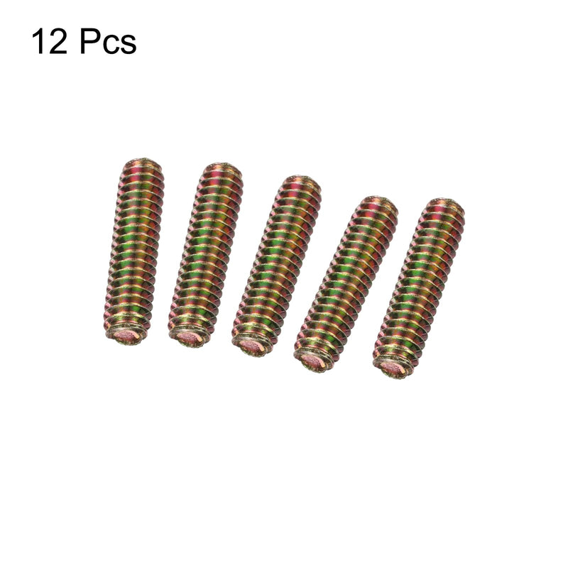 uxcell 12pcs Fully Threaded Rods 1/4x1 All Thread Studs Long Threaded Screw Carbon Steel for Furniture Garden Railing Mounting Assembly Fastening Frame Connection Colorful Zinc 1/4x1"
