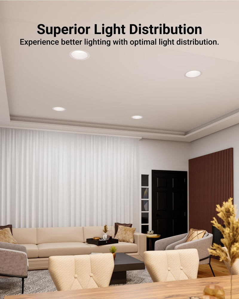 Sunco 12 Pack 6 Inch Ceiling Can Light Trim, Step Baffle with Detachable Ring, White Recessed Light Trim