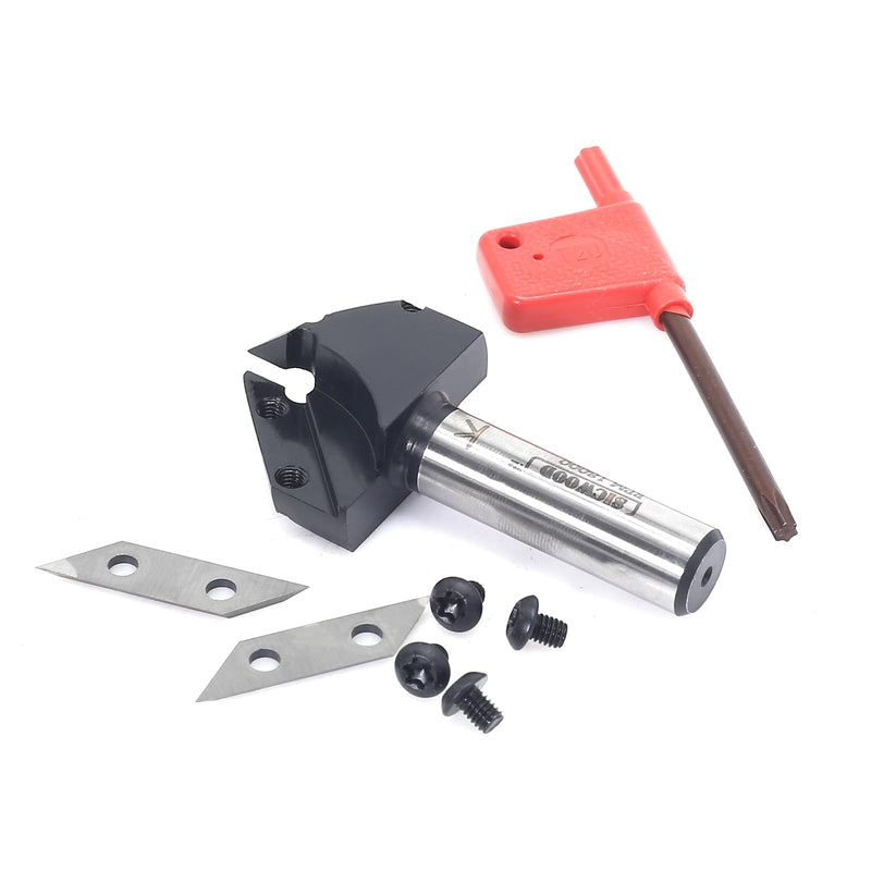 Insert Carbide V-Groove 90-Degree Router Bit 1/2 Inch Shank, Replacement Blade V Grooving CNC Router Bits, for Wood 2D/3D Signmaking, Lettering & Engraving, by SICWOOD 90° 1/2shank
