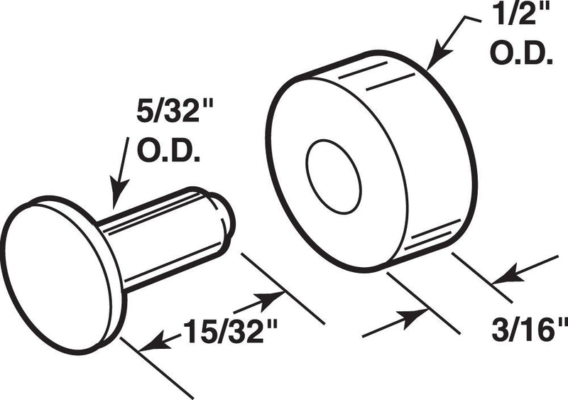 Prime-Line G 3060 1/2 In. Flat Steel Sliding Window Roller, with Axle Pins, Keller (4 Pack)