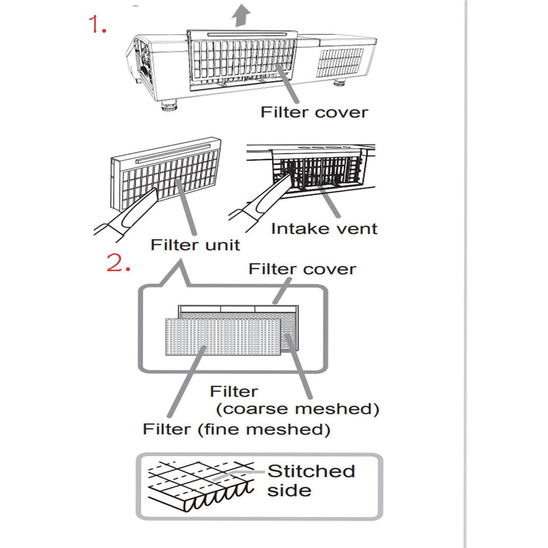 Air Filter Compatible For Hitachi CP-A352WN, X25LWN, AW2503, AW3003, AW3005, AW312WN, AX3503, AX3505, BW301WN, AW3506, AX3003, TW3005, TW3506, TW2503, & Dukane 8109W, 8120WI (Part No.UX37191)