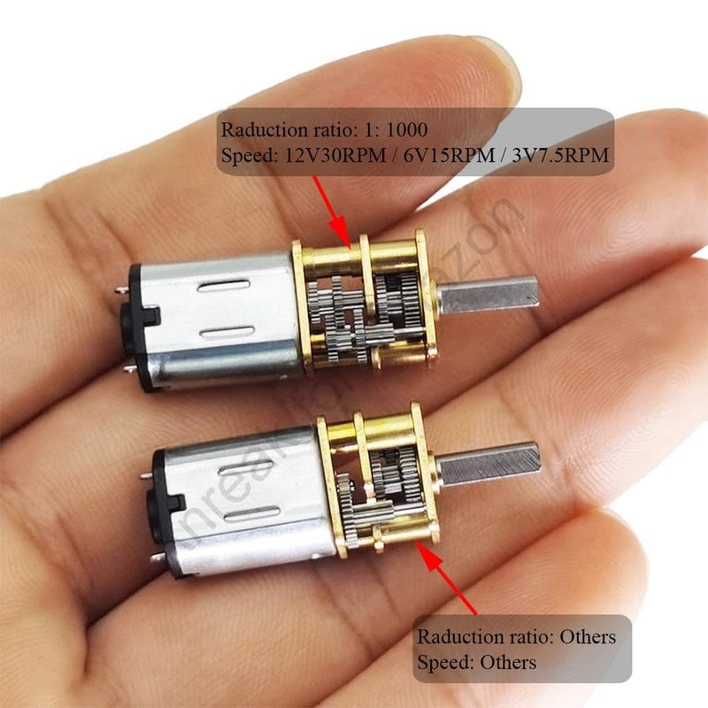 2Pcs DC 12V 60RPM GA12 N20 Micro DC Motor 3-12V 7.5-4000RPM High Speed Low RPM Motor with Metal Gear (12-60) 2 Pcs 12V 60 RPM - NewNest Australia