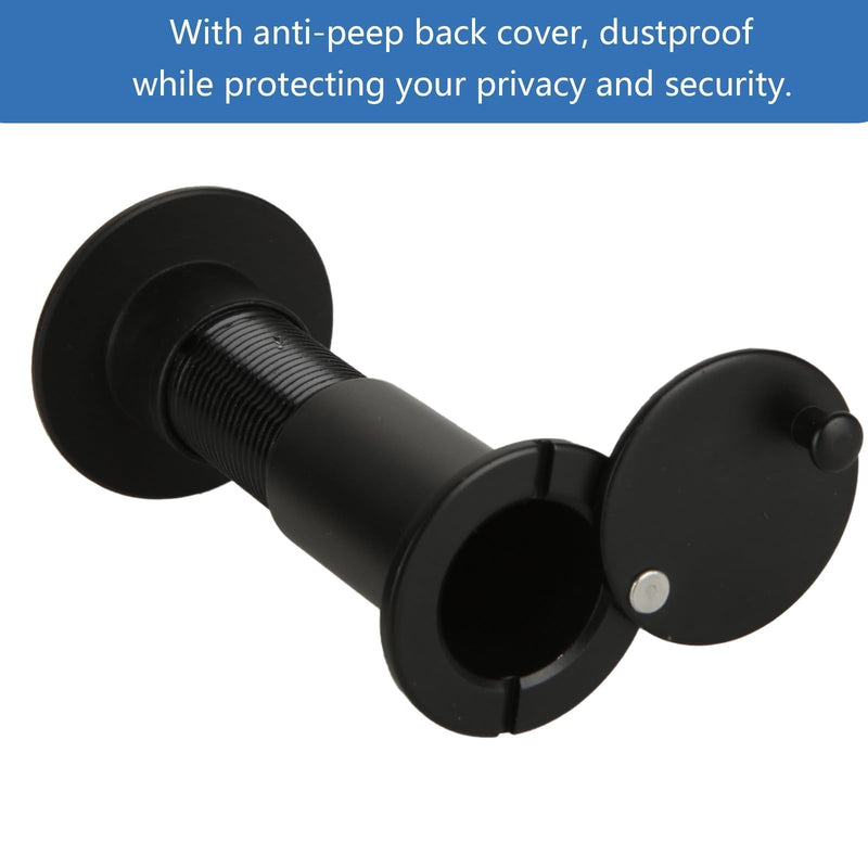 4 Pack Door Viewer Peephole 200-Degree Door Viewer with 16mm/0.63inch Drill Bit for 1-1/2" to 2-3/8" Doors Zinc Alloy Peephole for Front Door with Heavy Duty Privacy Cover, Black