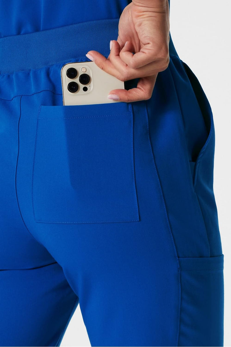 Fabletics Women's High Rise Active Scrub Jogger - MotionTech, 4-Way Stretch, Pocket-Packed, Lightweight, Semi-Slim Fit Regular Medium Royal Blue