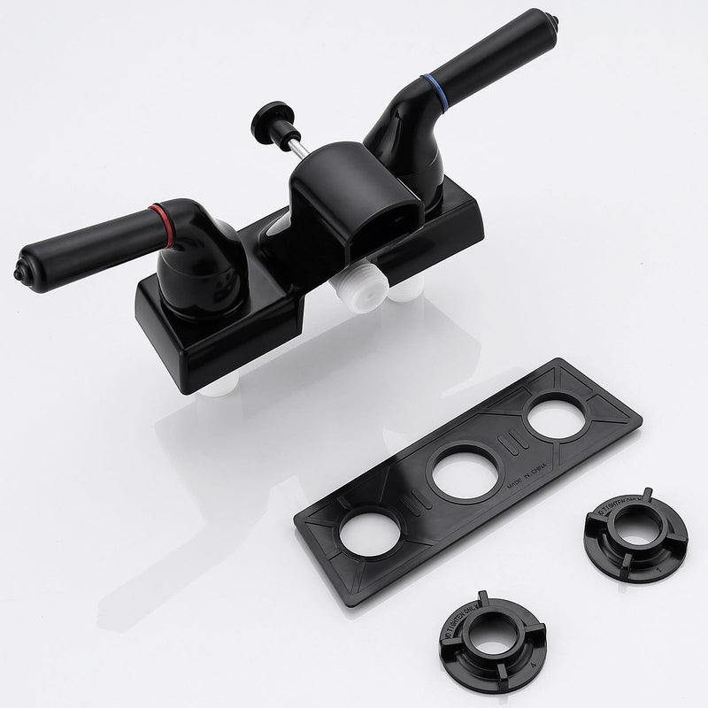 RV Shower Faucet, 4 inch Shower Valve Diverter Replacement, with Classical Dual Handles for RV/Camper/Motorhome Bathroom, Black