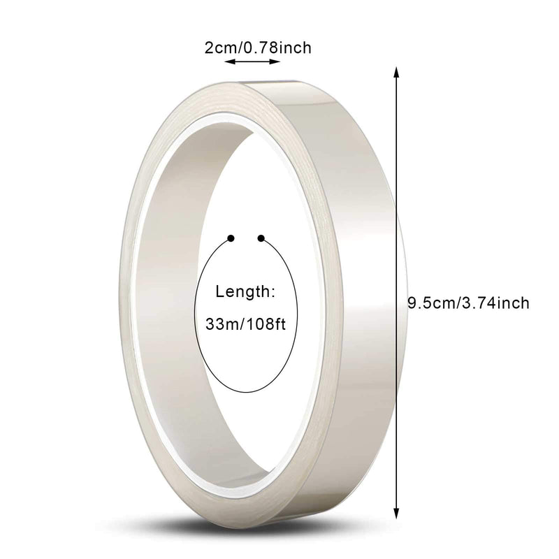 4 Pieces 108 ft Heat Resistant Tape for Sublimation Clear Heat Press Dispenser Tape Shrink Transfer High Resistant Temperature Tape Thermal Tape for Electronics Printing Circuit Board Vinyl (20 mm) 20 mm