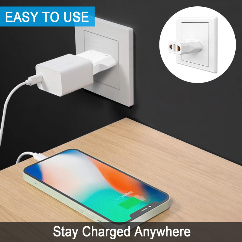 4 Pack Europe to US Plug Adapter, Plug Adapter European to American, 220v to 110v Adapter Plug Converter, EU to US Plug Adapter, Power Travel Adapters European to American 4 White