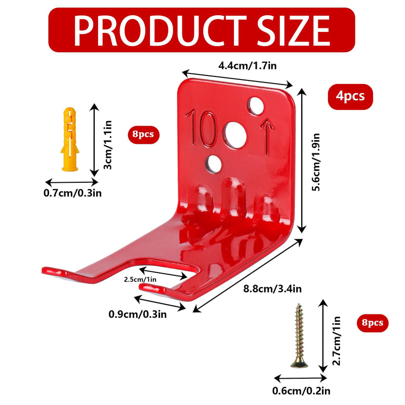 Fire Extinguisher Mounts & Brackets,4 Pack Fire Extinguisher Brackets and Holders, Fire Extinguisher Wall Hook Holder Hanger for 5-10 Lb Extinguishers with Screws 4 Pack