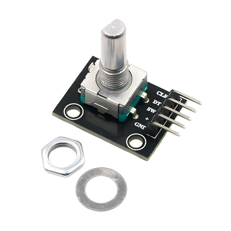 5Pcs Rotary Encoder Module Compatible with for Audio Electric Fan Light Control etc with Black Knobs Cap KY-040