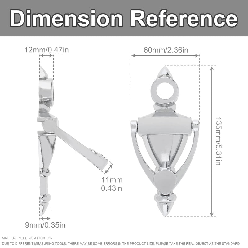 Door Knocker and Viewer, 5 Inch Height Knocker, 180-Degree View Angle Peephole, 9/16 inch Bore, for 1-3/8" to 1-7/8" Thickness Door (5 inch, Brushed Nickel)