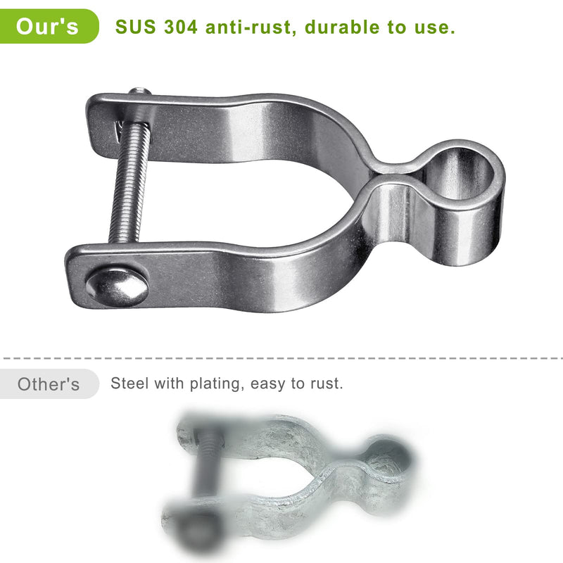 304 Stainless Steel Chain Link Fence Gate Frame Female Hinge for Chain Link Fence Post, 2pcs Post Female Hinges with 5/8'' fit 1-5/8''Outer Diameter Post/Pipe, Bolt/Nut Included Female-1-5/8''-2pcs