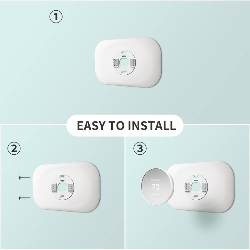Petrichor Wall Plate Cover - Compatible with Google Nest Thermostat Accessory 2020 - Trim Kit, Easy Installation - Snow White