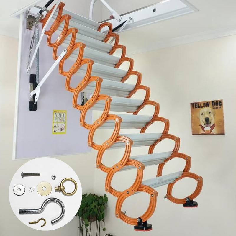 Attic Ladder Door Pull Down Hook Cord Stair System Parts, Rope with Handle for Attic Extension Ladder Pull Down System Hook Cord Kit Rope Replacement