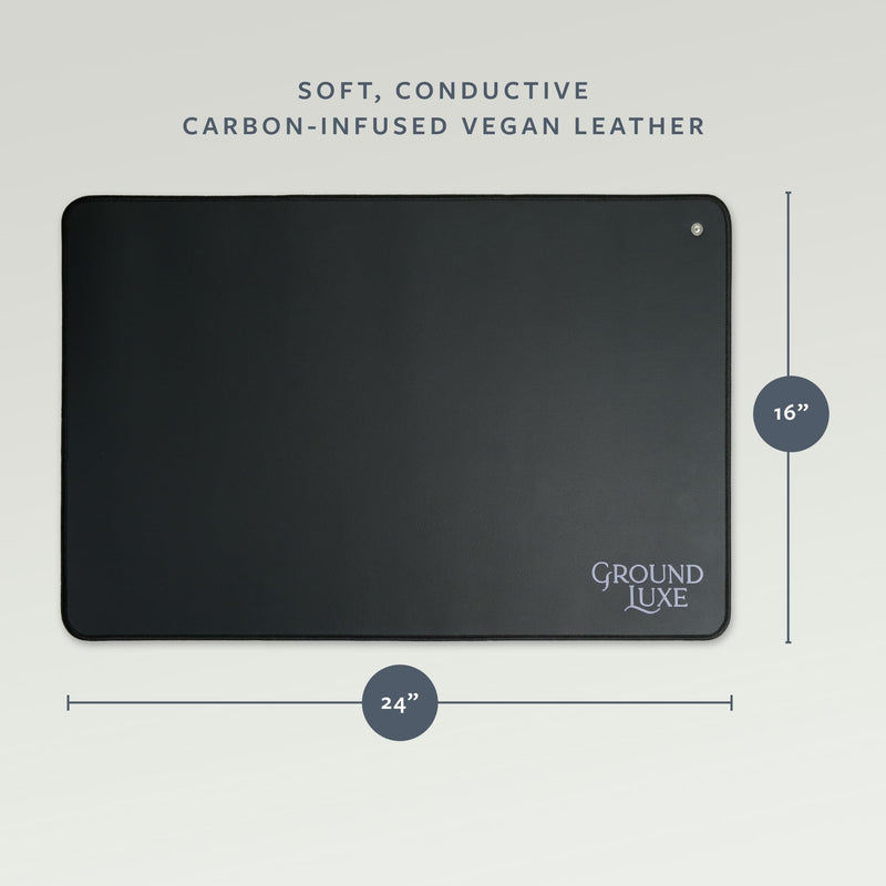 Grounding Mat by GroundLuxe - Universal Grounding Pad w/ 15 Foot grounding Cord - Connect to The Earth and Get Grounded for Optimal Wellness 16" x 24"