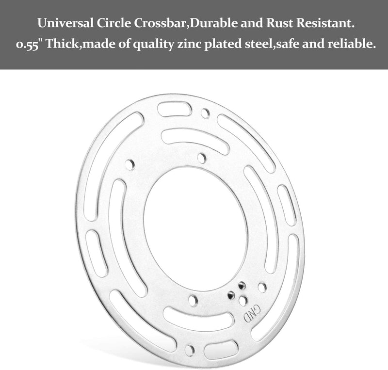 L&M LUJOMTL L&M Universal Light Fixture Mounting Bracket 2 Pack, 4 Inches Diameter Steel Round Universal Light Crossbar with Screws and Nuts, Mounting Bracket for Mount Wall Light, for Ceiling Lights