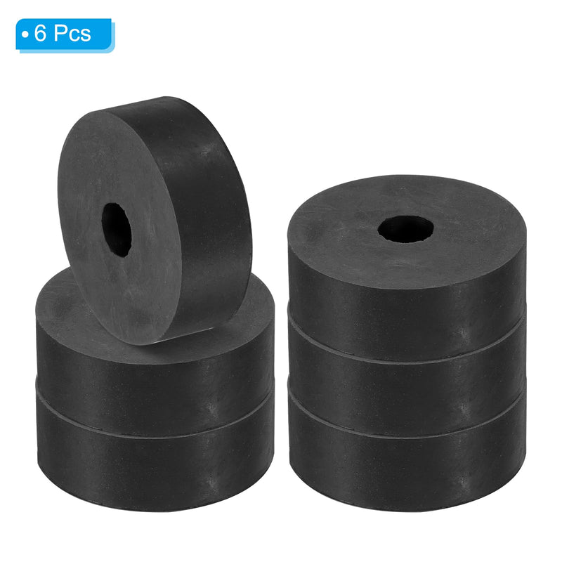 PATIKIL Multi Purpose Rubber Spacer, 6 Pcs 2.4"OD 0.59"ID 0.8"Thickness Neoprene Round Anti-Vibration Isolation Pads Isolator Rubber Bushings Spacer Washer for HVAC Bolts Car Accessories 2.4"OD 0.6"ID 0.8"Thickness