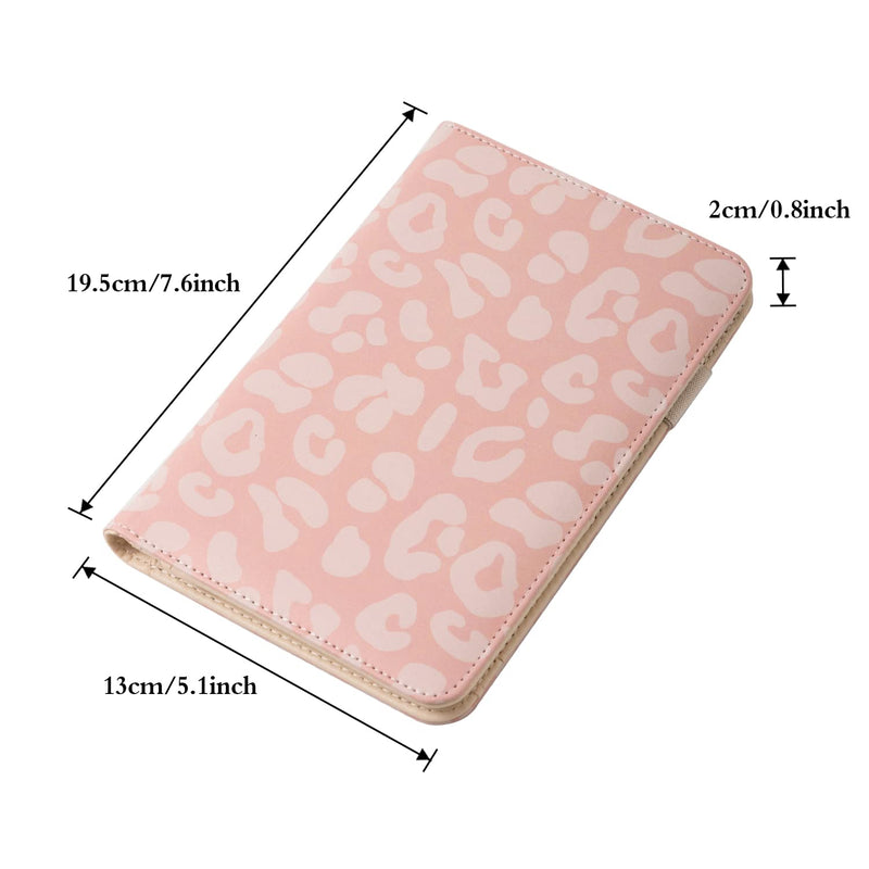 Server Book, Waitress Book, Server Books for Waitress/Waiter with Zipper Pocket Waitress Book Organizer Checkbook Leopard Pattern 8x5 Inch Pink Leopard