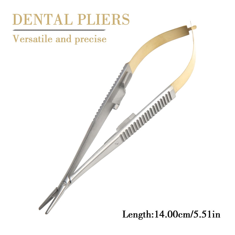 Dental Orthodontic Forceps Needle Holder Locking eparator Placer Orthodontic Lace Back Tightener for Medical Students Practice Use(14CM)