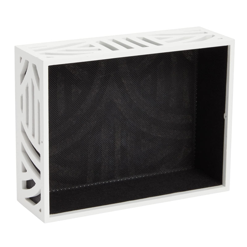 Okuna Outpost Wood Doorbell Chime Cover Box Only, Corinthian Style Pattern, White (8 x 6 x 3 Inch)