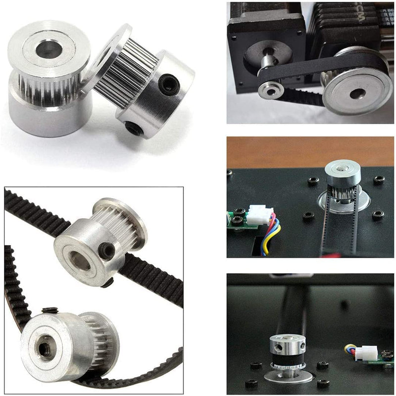 Fielect Aluminium Alloy XL 72 Teeth 12mm Inner Bore Diameter Timing Belt Pulley Flange Synchronous Wheel Silver Tone for 3D Printer CNC 1Pcs XL72T 12mm 1