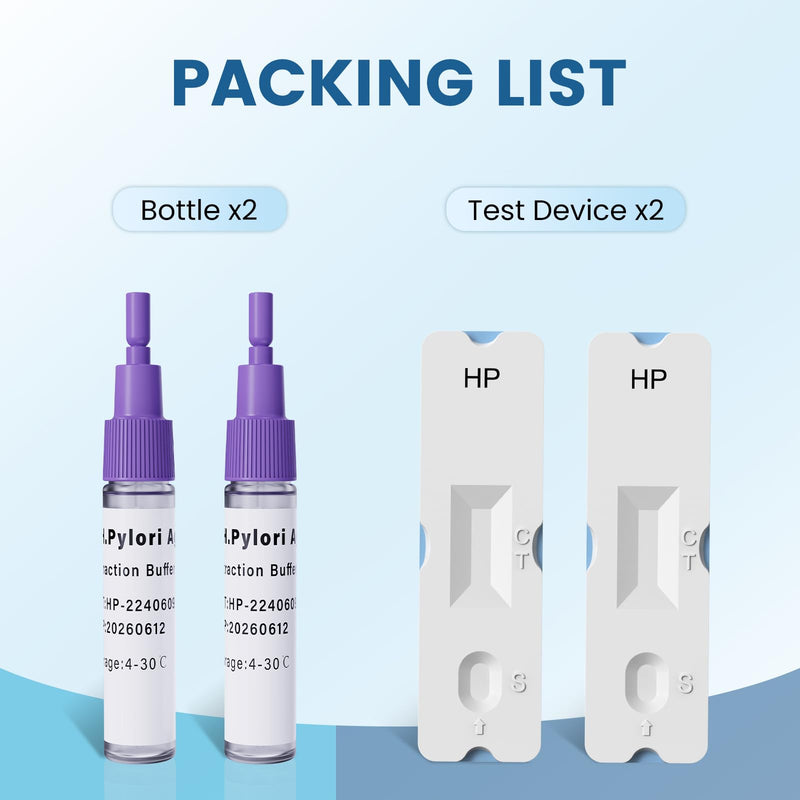 H Pylori Test Kit – 2 PCS H. Pylori Test, H-Pylori Stool (Antigen) Self-Test for Home Use, 99.9% Accurate, Fast 10-15 Min Results, Easy to Use, No Lab Needed